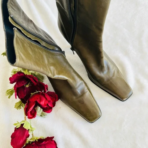 Charles David | Olive Stilleto Boots - Picture 10 of 12